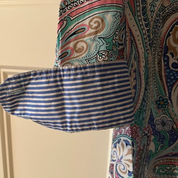 Talbots NWT Blooming Paisley Long Sleeved 100% Cotton Shirt Size 1X - Picture 7 of 7